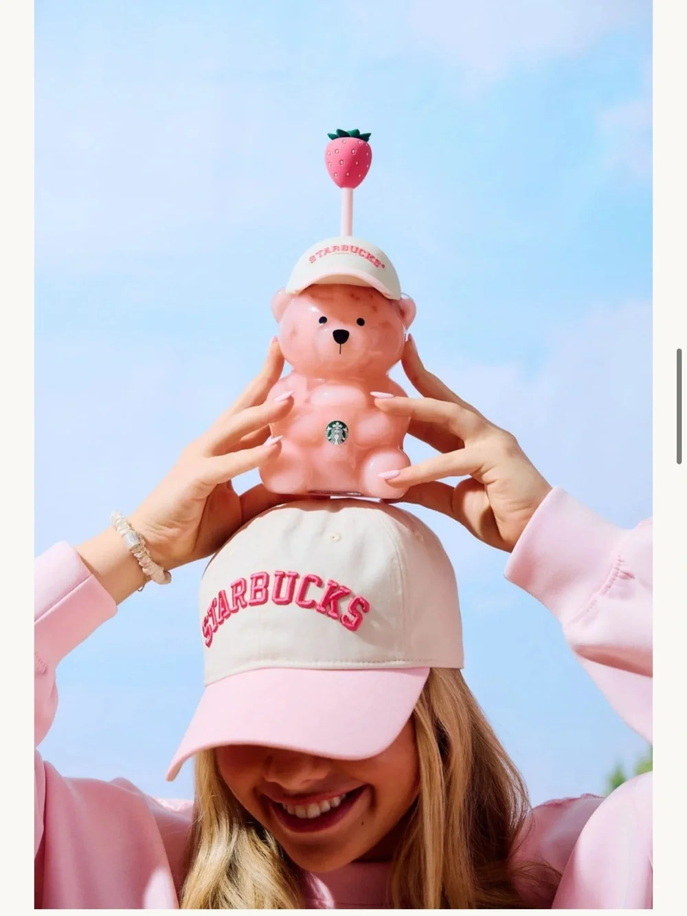 Starbucks Bearista Pink Summer 2026 Limited Edition Ball Cap Strawberry Bear
